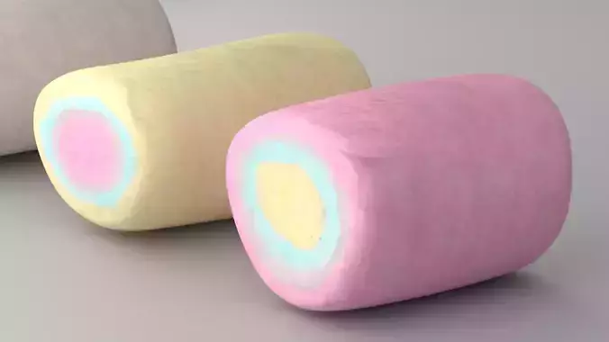 Marshmallow Pack  Realistic 3D Food Asset Low-poly 3D model 4