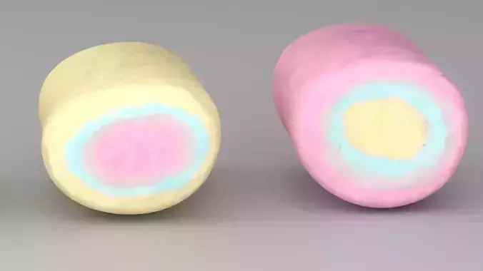 Marshmallow Pack  Realistic 3D Food Asset Low-poly 3D model 3