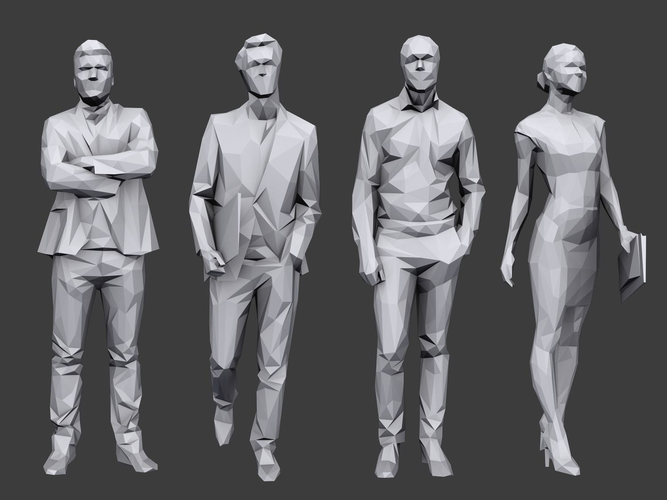 Lowpoly People Business Pack