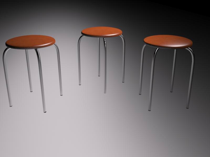 Bar stool 3D model_2