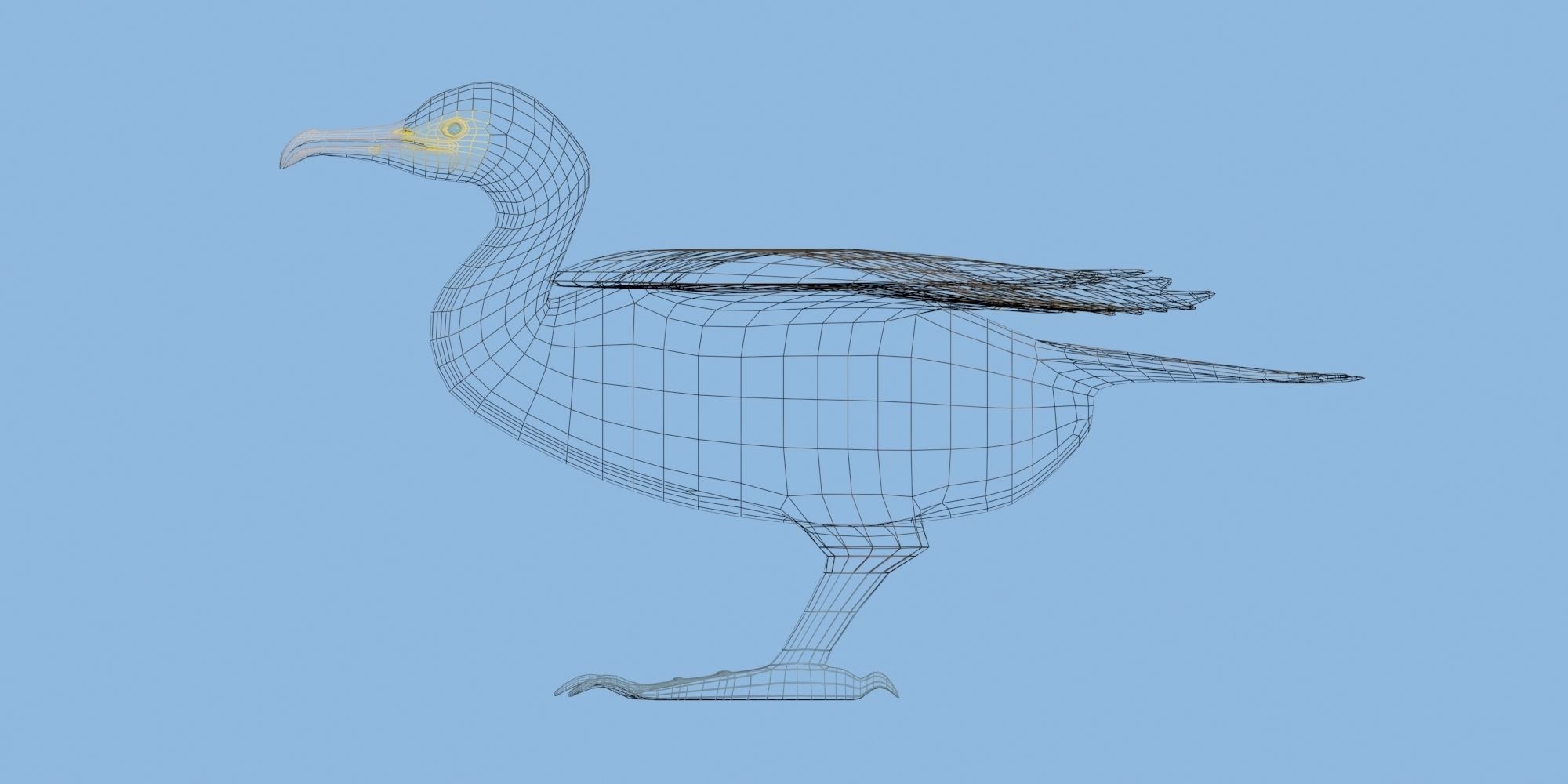 Low Poly Cormorant model with wings spread Low-poly 3D model_6