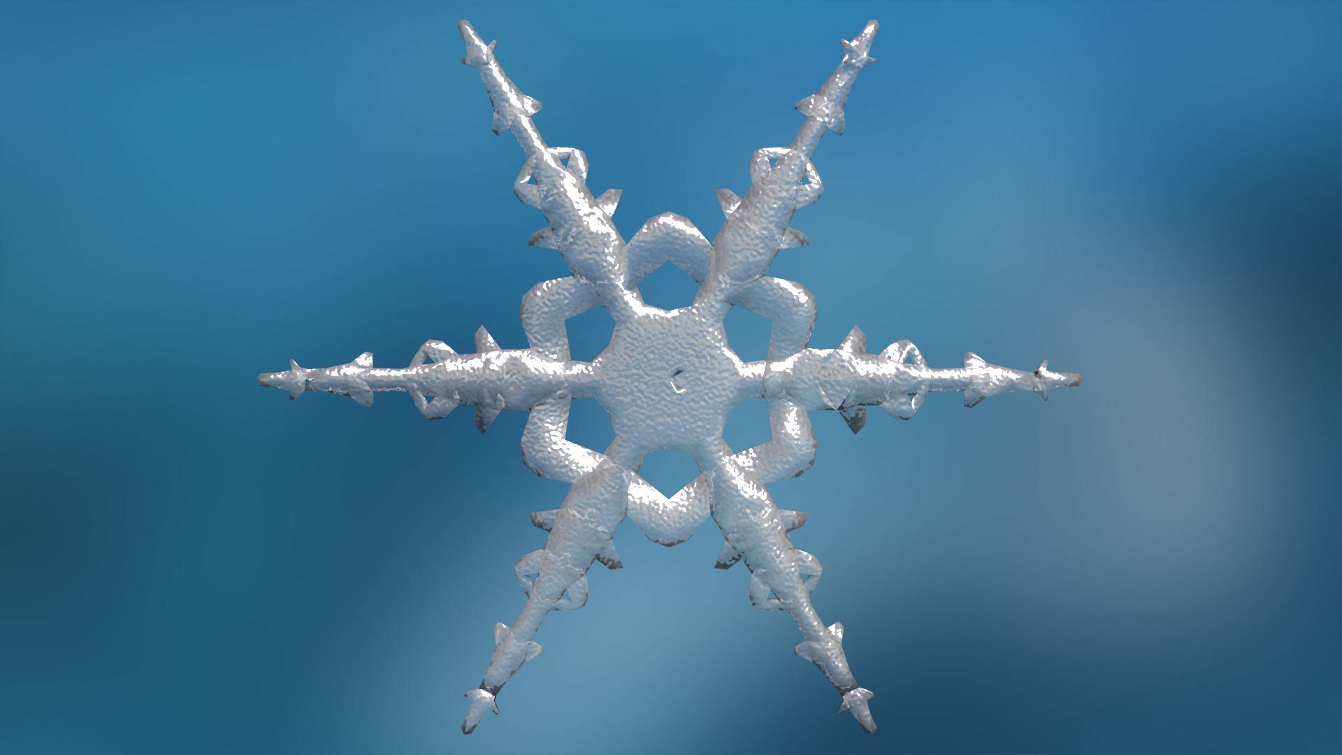 16 Unique Snowflakes Low-poly 3D model_7