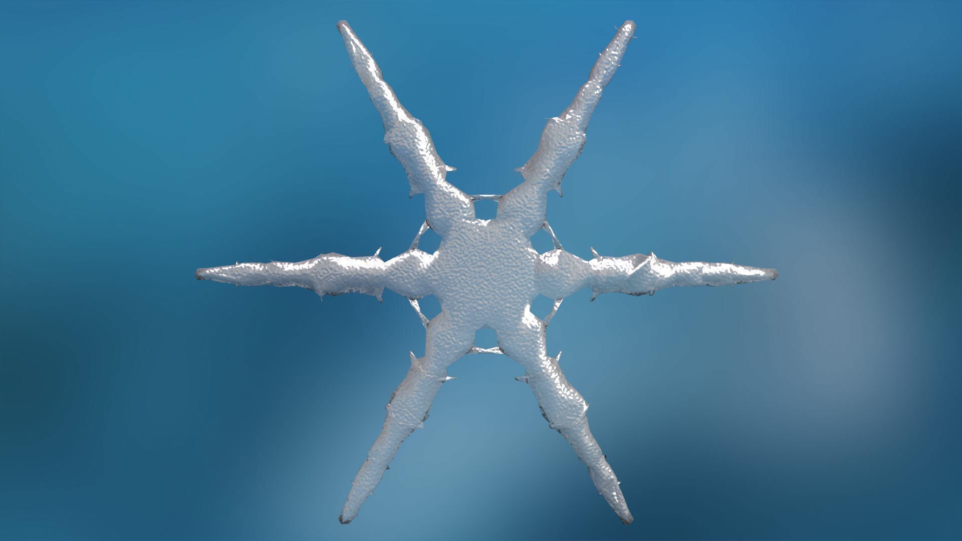 16 Unique Snowflakes Low-poly 3D model_5