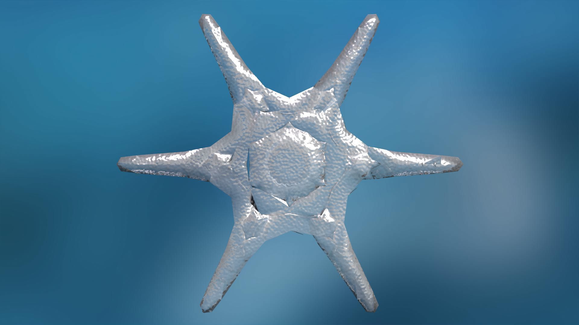 16 Unique Snowflakes Low-poly 3D model_9