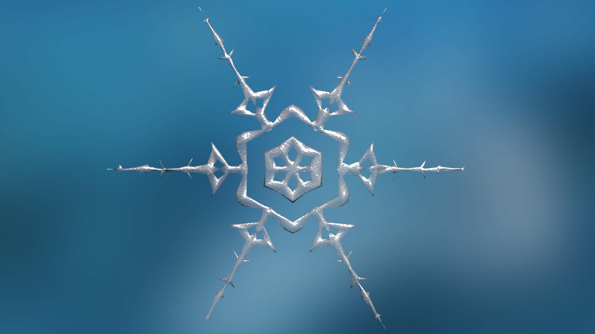 16 Unique Snowflakes Low-poly 3D model_15