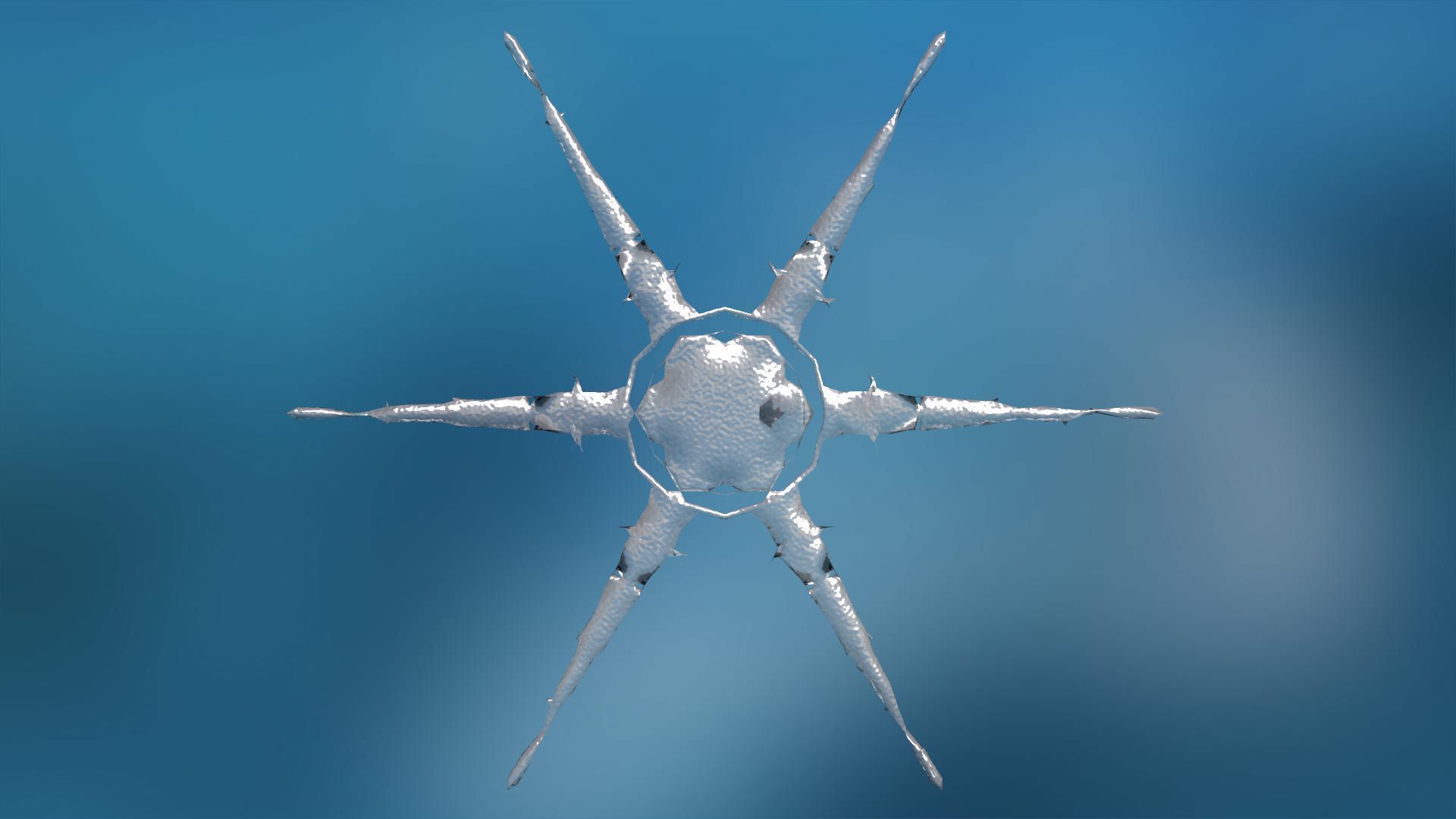 16 Unique Snowflakes Low-poly 3D model_6
