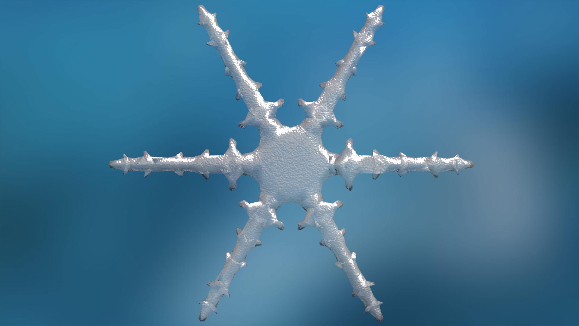 16 Unique Snowflakes Low-poly 3D model_11