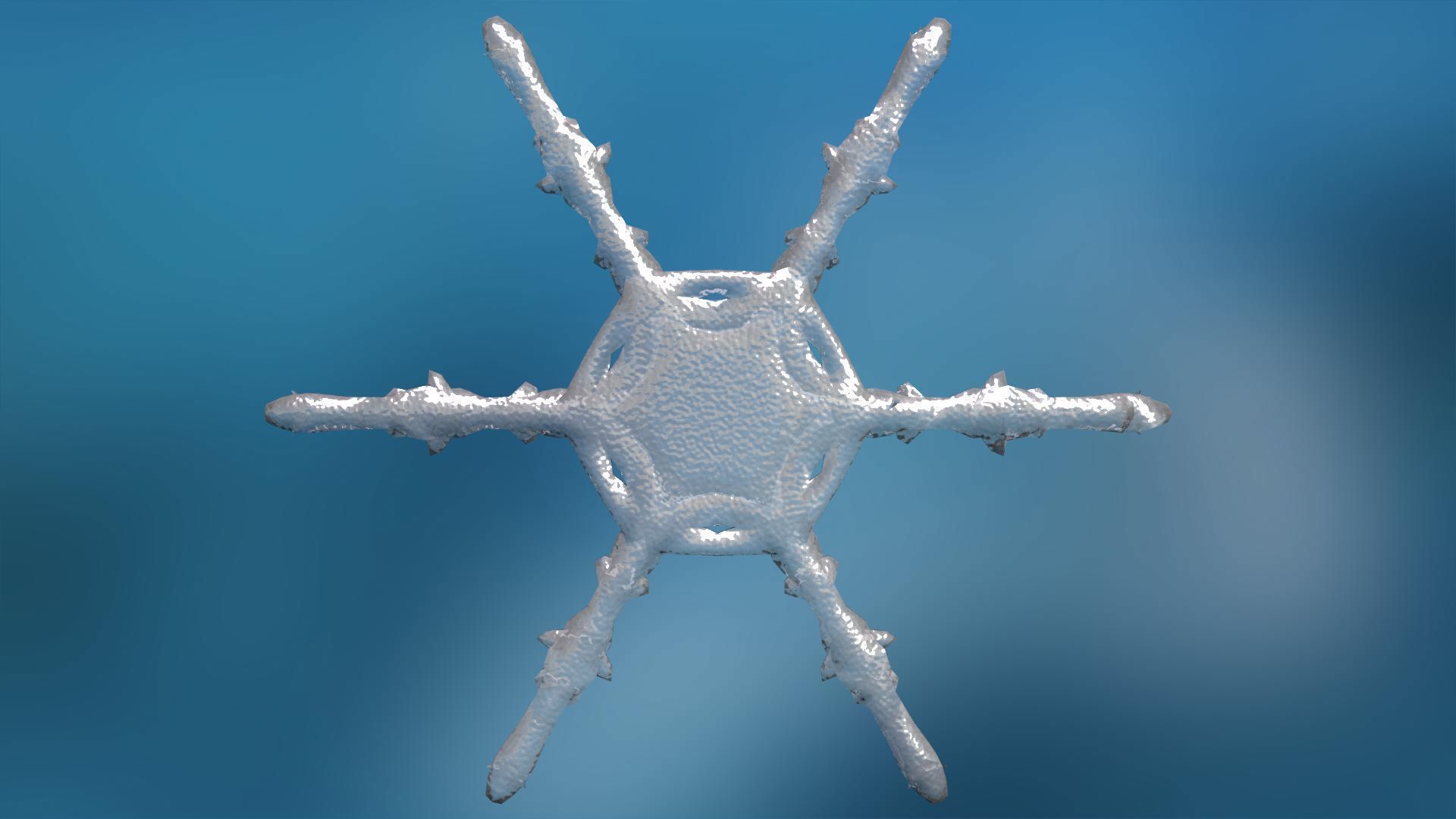 16 Unique Snowflakes Low-poly 3D model_13
