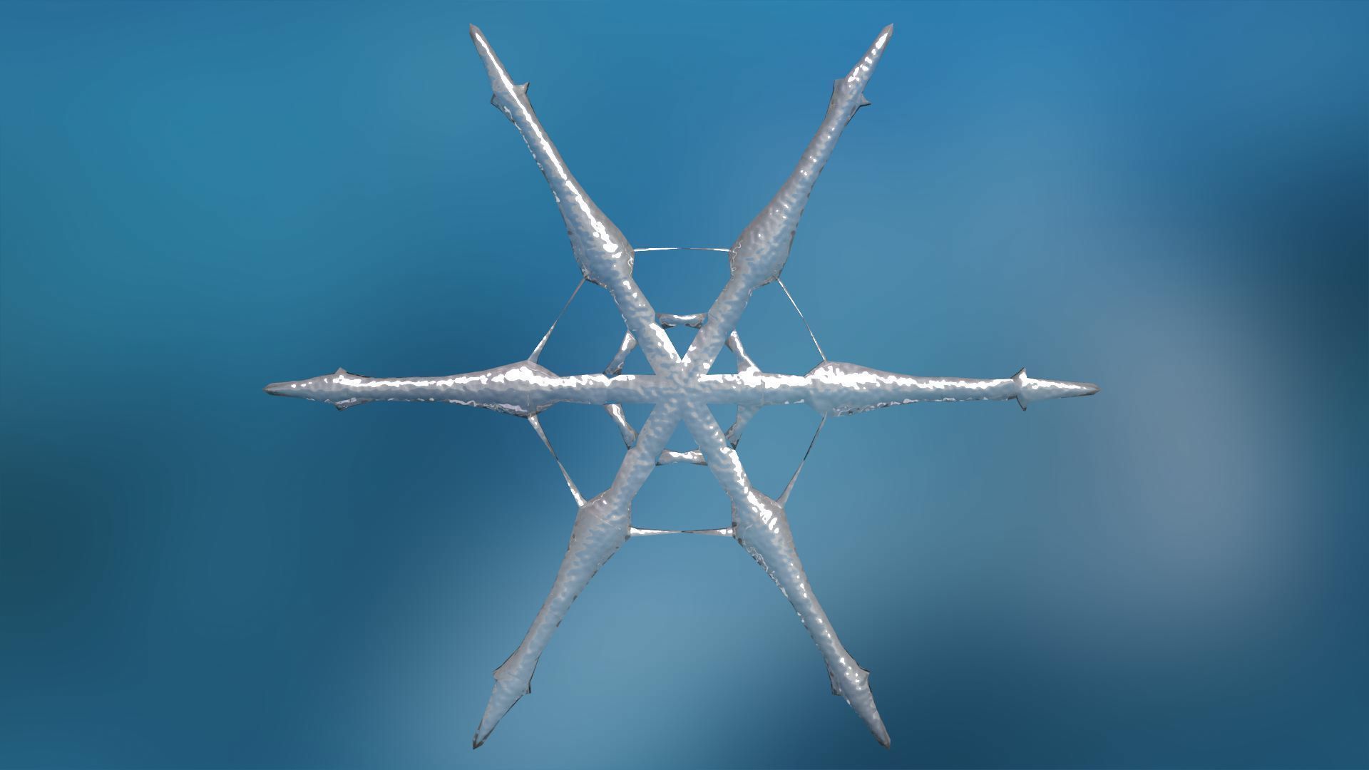 16 Unique Snowflakes Low-poly 3D model_4