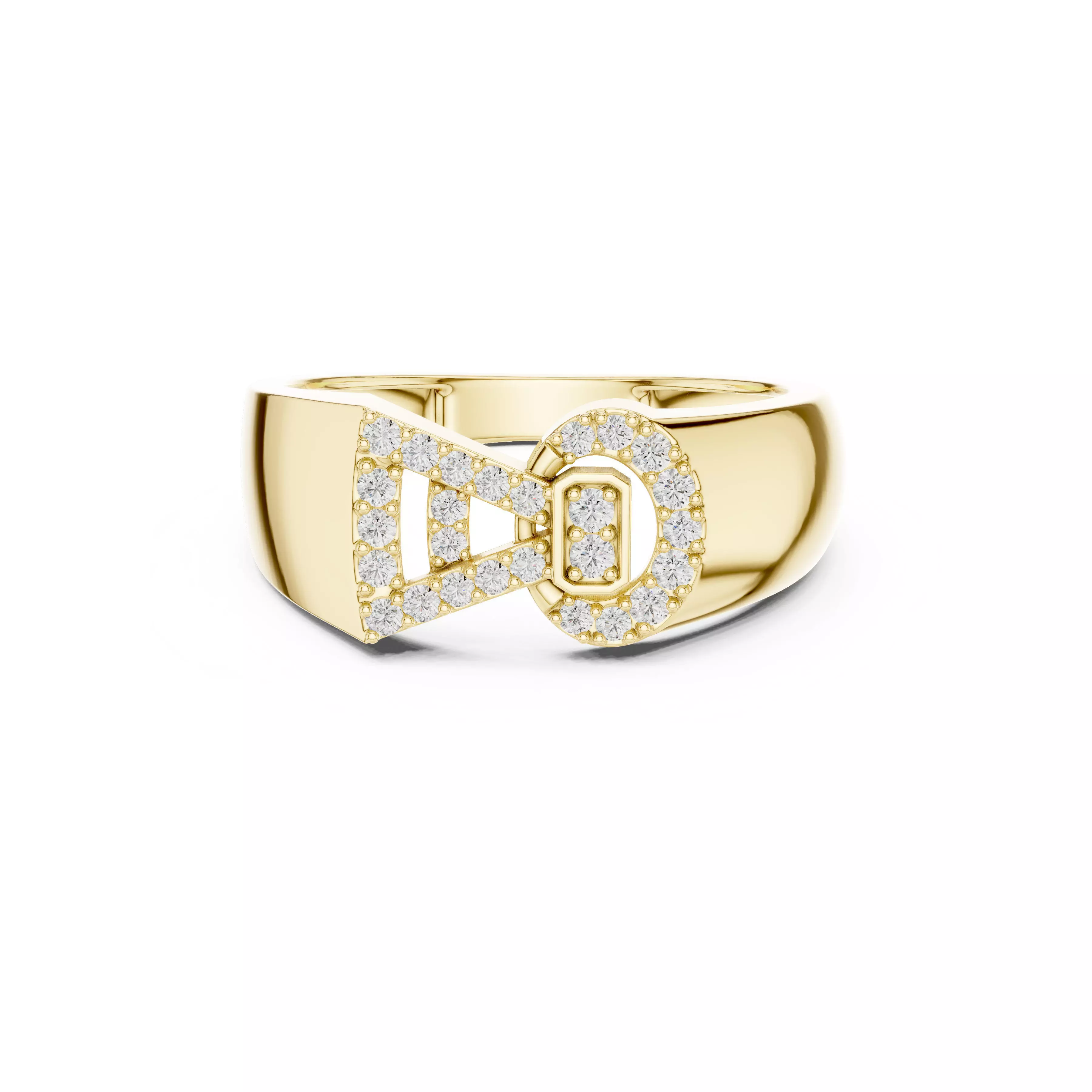 Buckle Halo Diamond Ring Modern Symbolic Strap CAD 3D print model