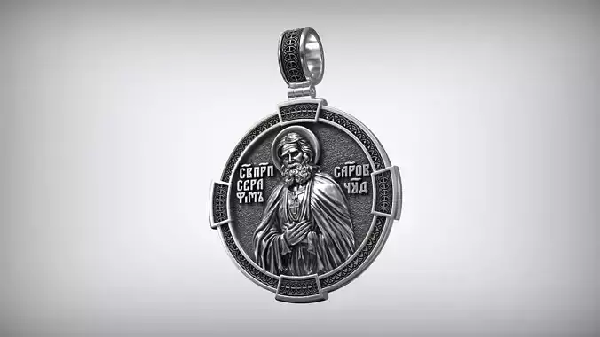 Saint Seraphim of Sarov Antique Relief Medallion