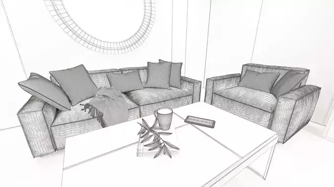 Full Private Office 3D model 6