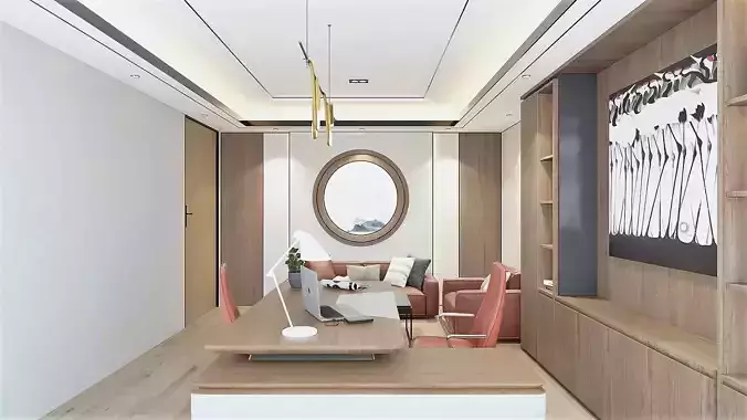 Full Private Office 3D model 3