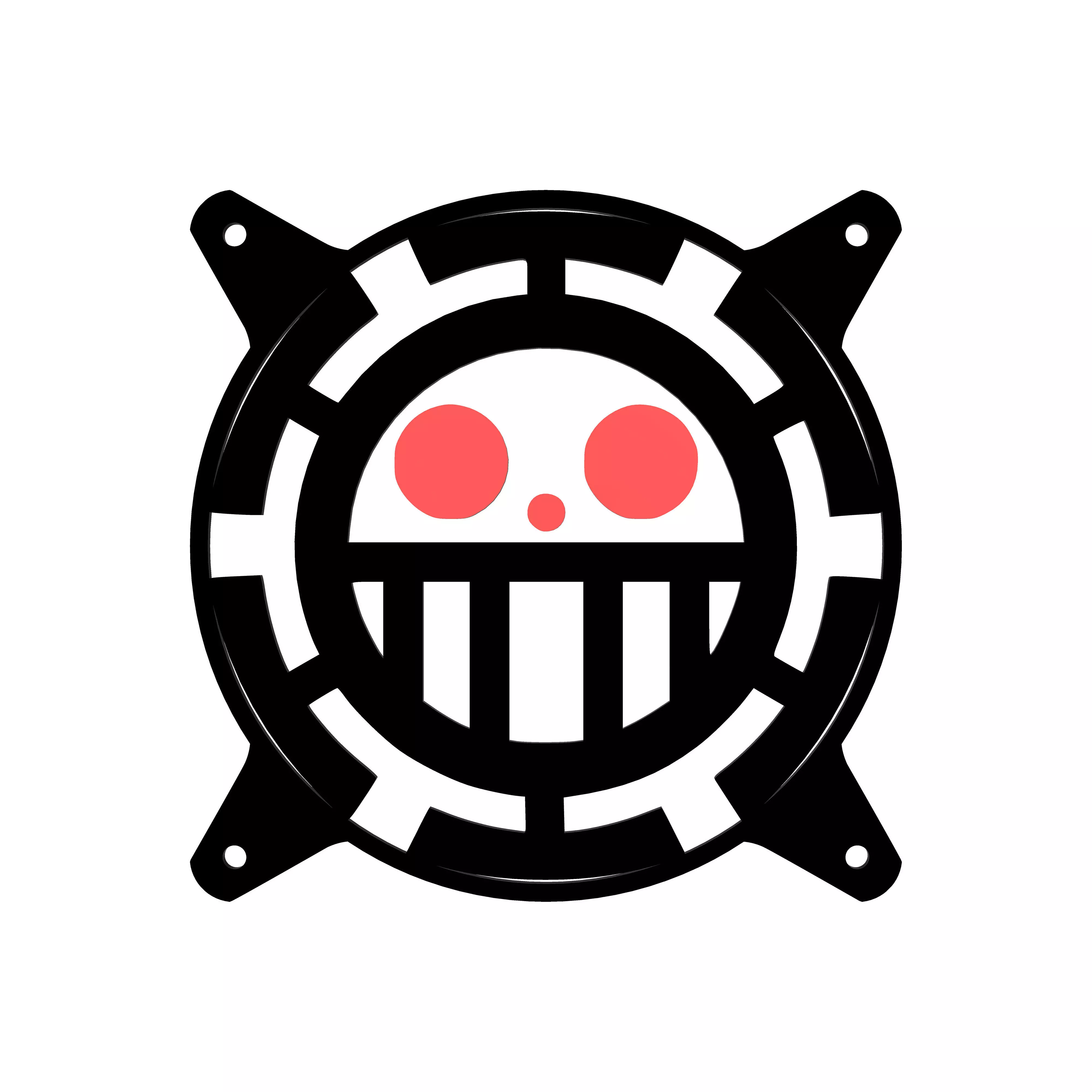 One Piece TRAFALGAR LAW1 - Custom 120mm Fan Grill Face Plate Free 3D print model