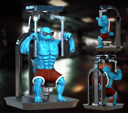 SQUIRTLE SWOLE - MAMADO GYM POKEMON 3D print model