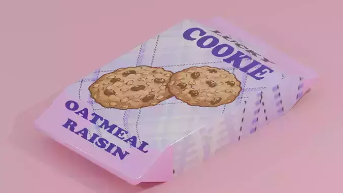Lucky Oatmeal Raisin Cookie 3D model 4