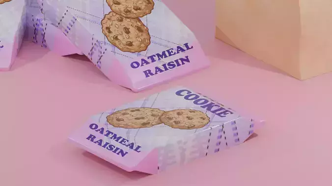 Lucky Oatmeal Raisin Cookie 3D model 2