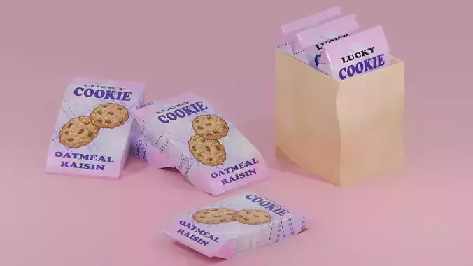 Lucky Oatmeal Raisin Cookie 3D model