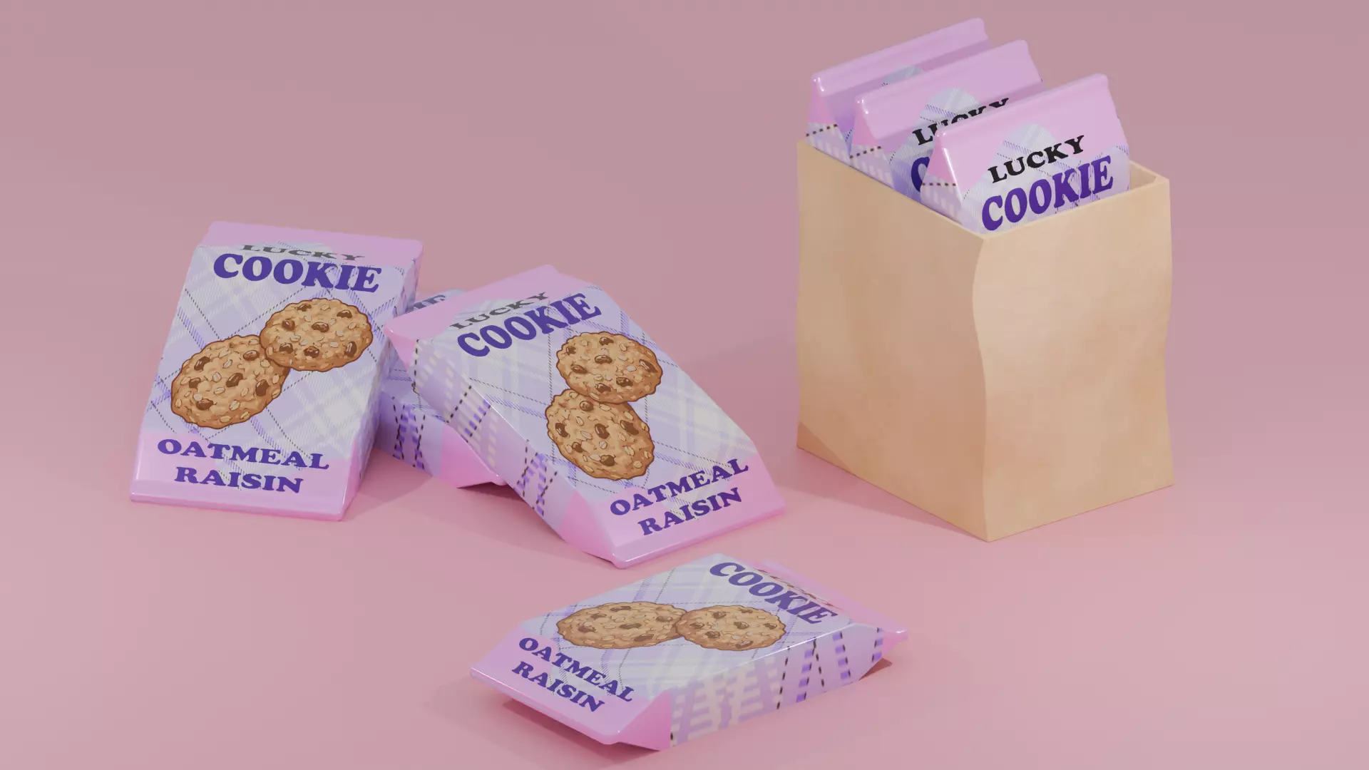 Lucky Oatmeal Raisin Cookie 3D model