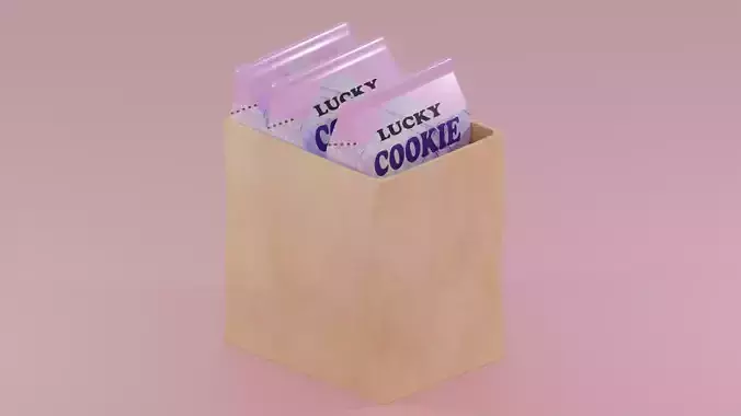 Lucky Oatmeal Raisin Cookie 3D model 7