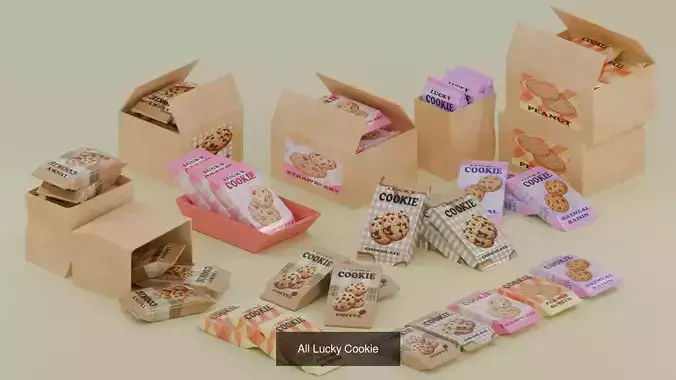 Collection 5 Lucky Cookie 3D Model Pack