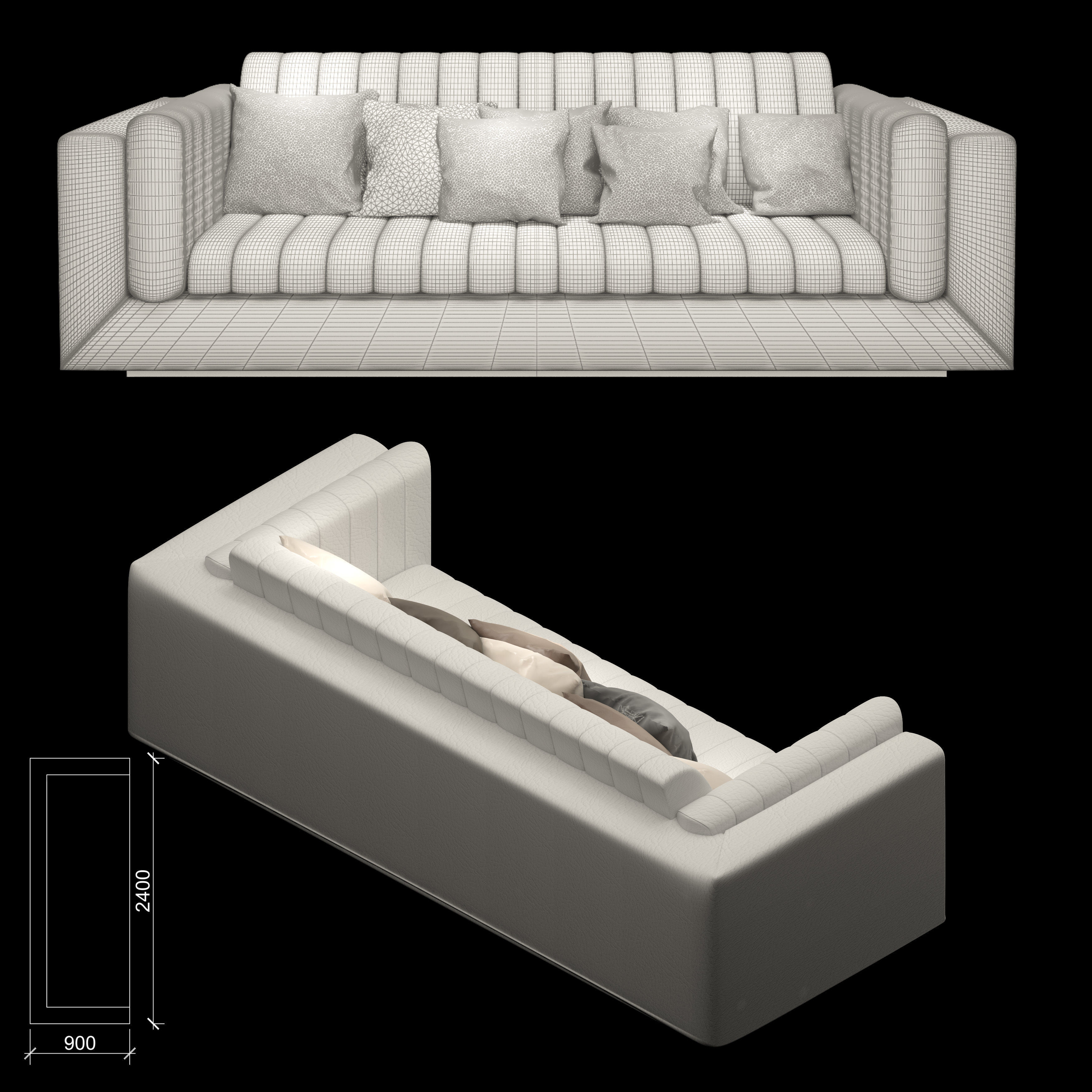 Classical Sofa 3D model_1