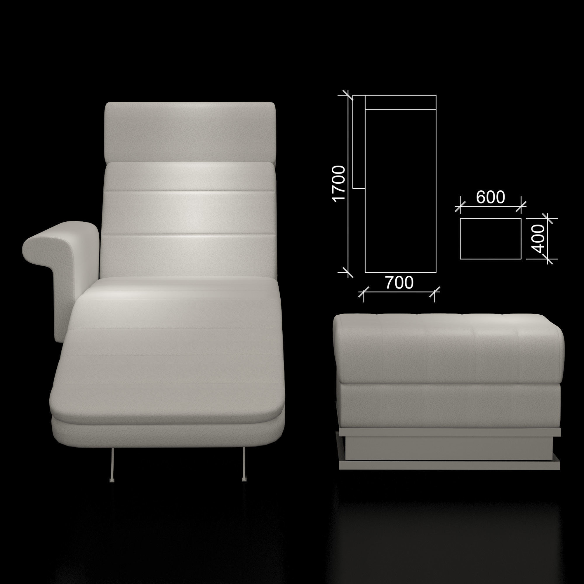 Recline chair 3D model_1
