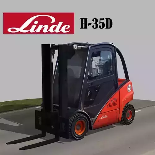 Linde Forklift Trucks H35D Low-poly 3D model