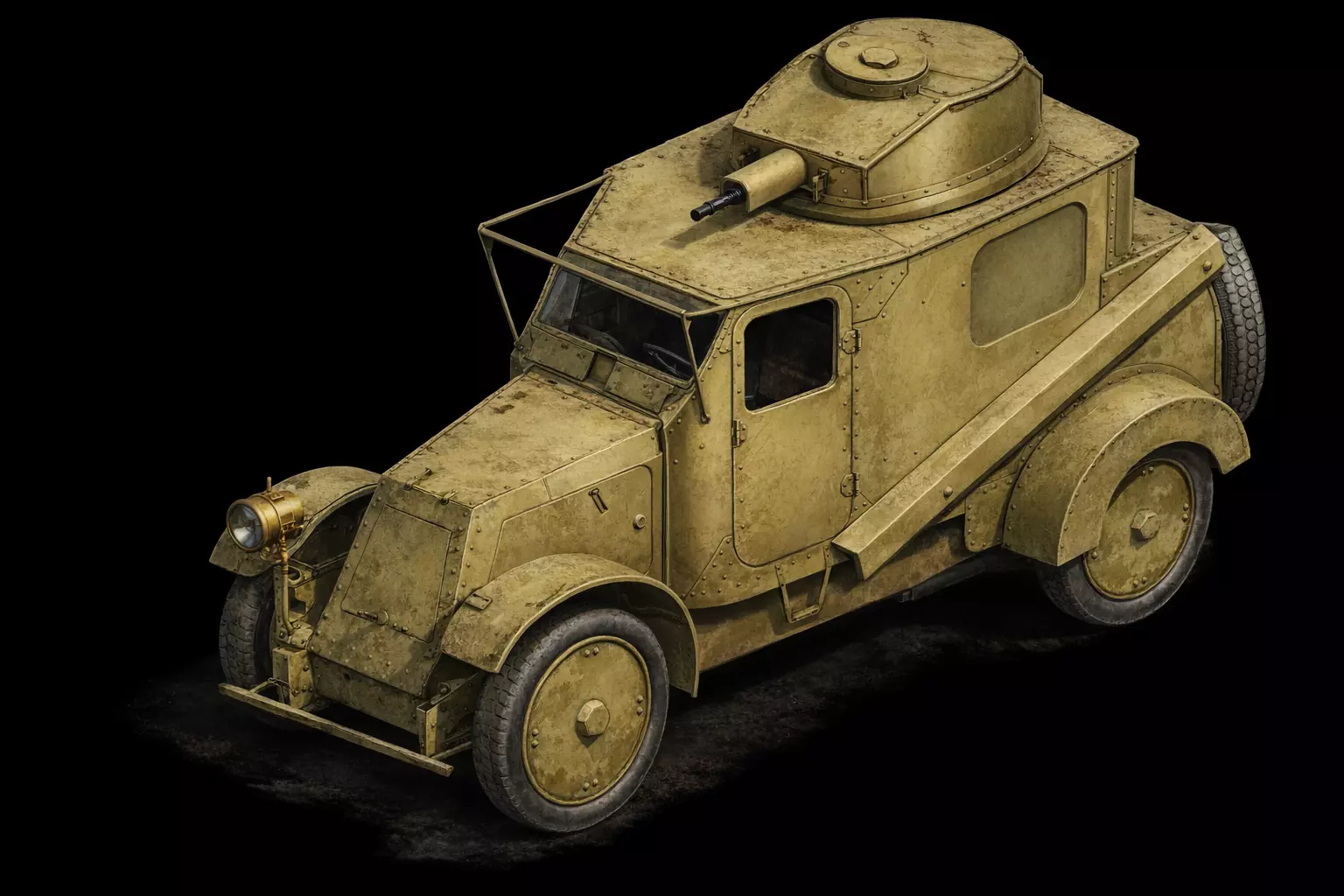1900s Armored Vehicle Vintage Military Defense Transport 3D model