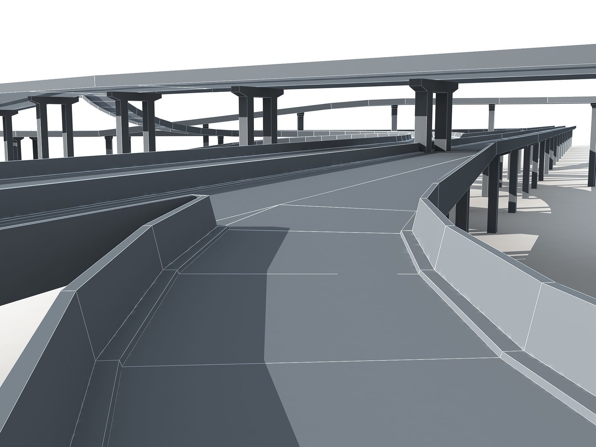 Highway Viaduct  flyover 3D model 3D model_6