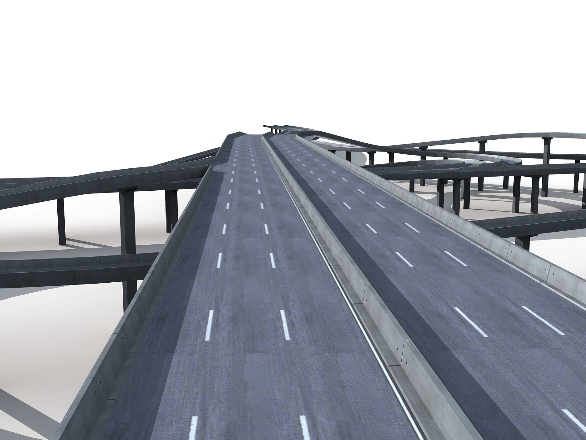 Highway Viaduct  flyover 3D model 3D model_2