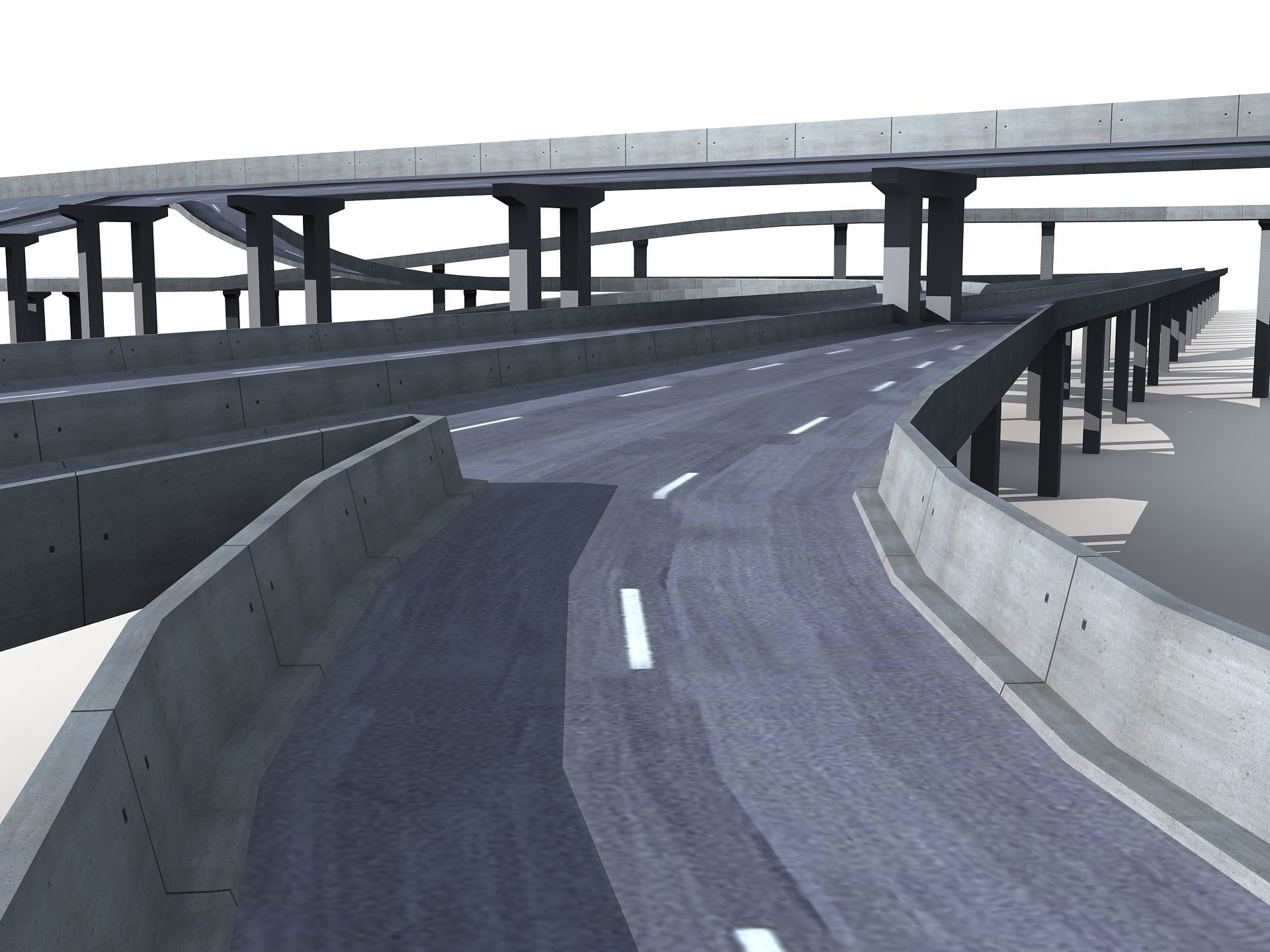 Highway Viaduct  flyover 3D model 3D model_3