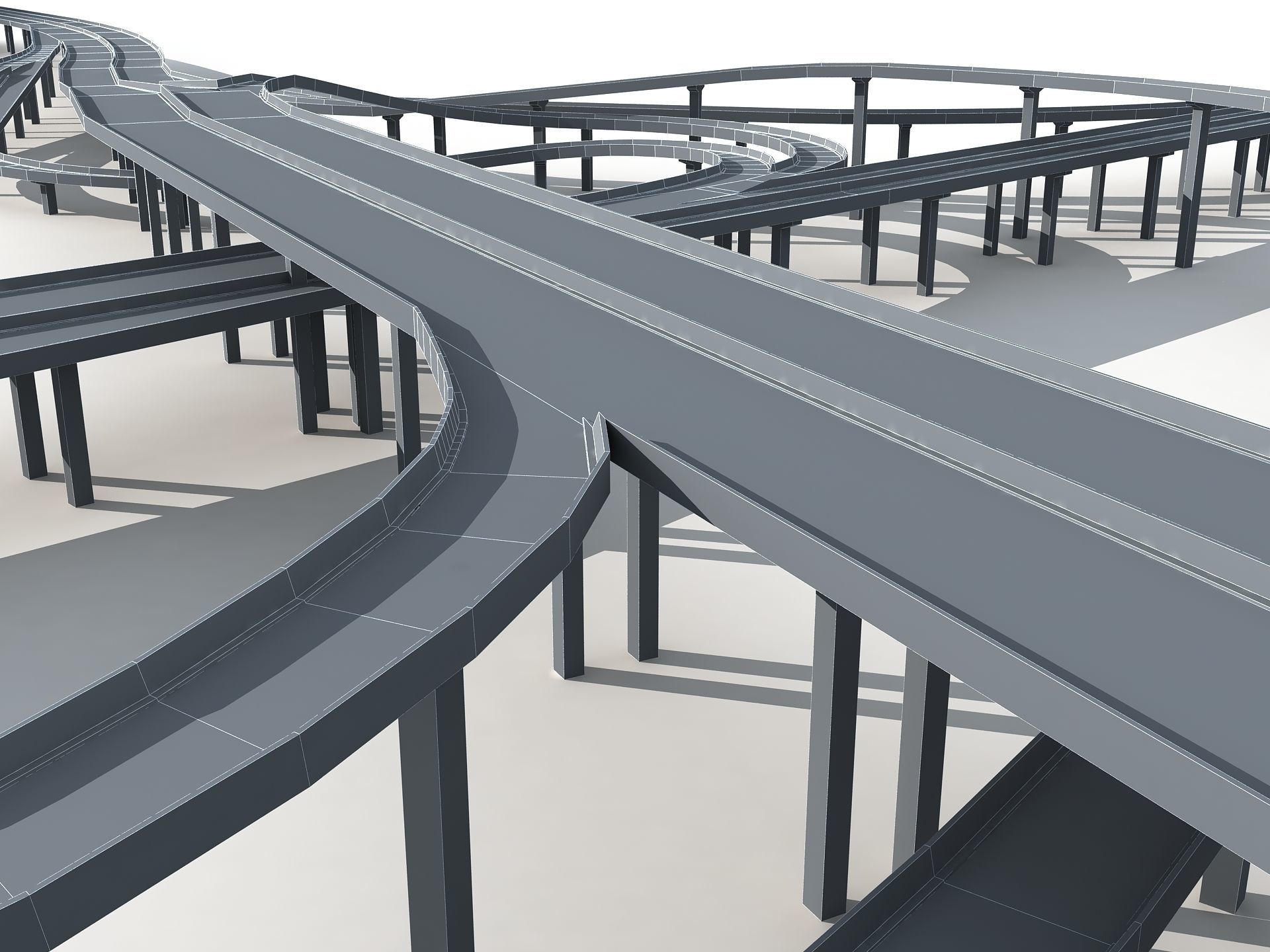 Highway Viaduct  flyover 3D model 3D model_7