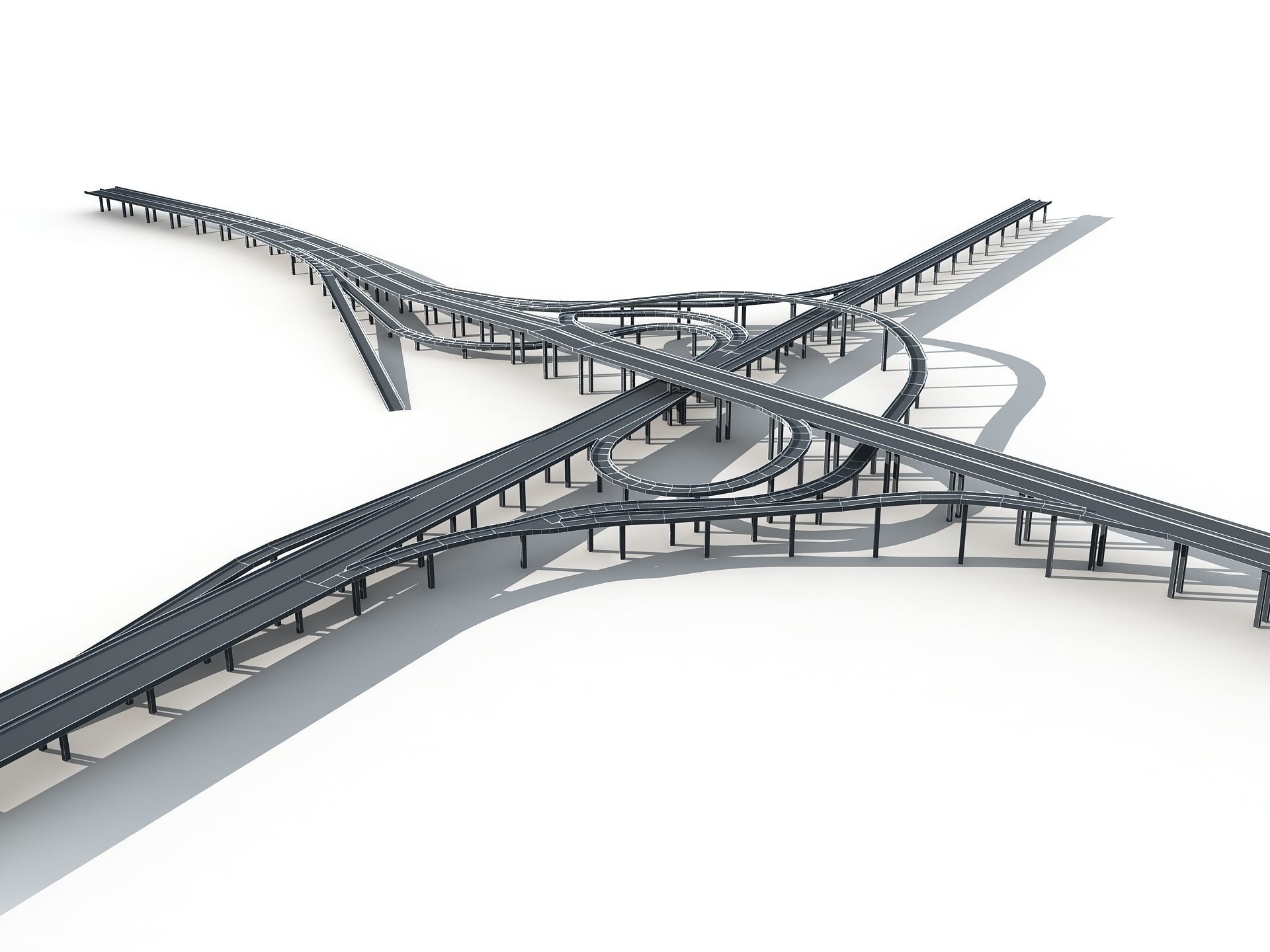 Highway Viaduct  flyover 3D model 3D model_8