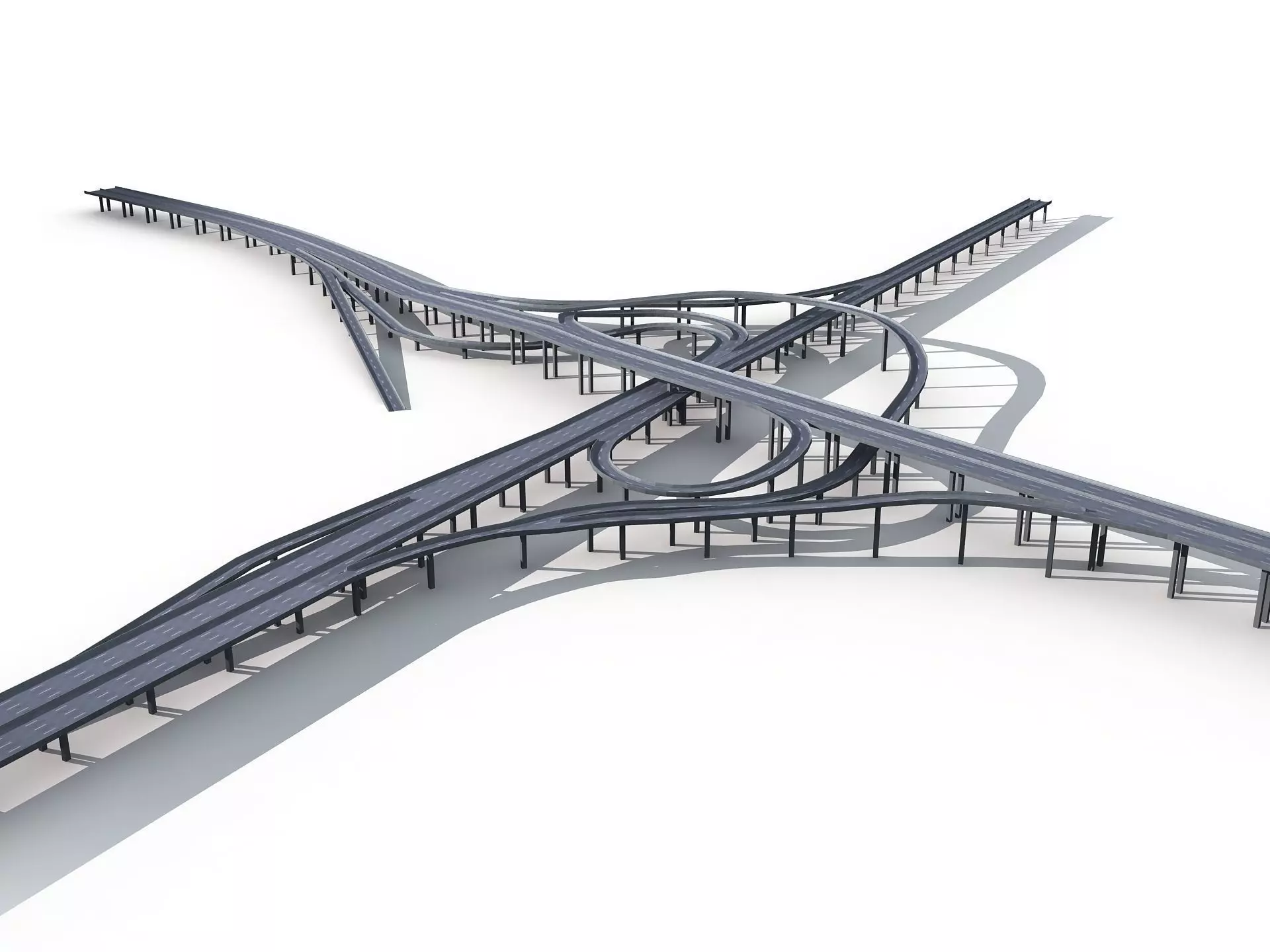 Highway Viaduct  flyover 3D model 3D model_0