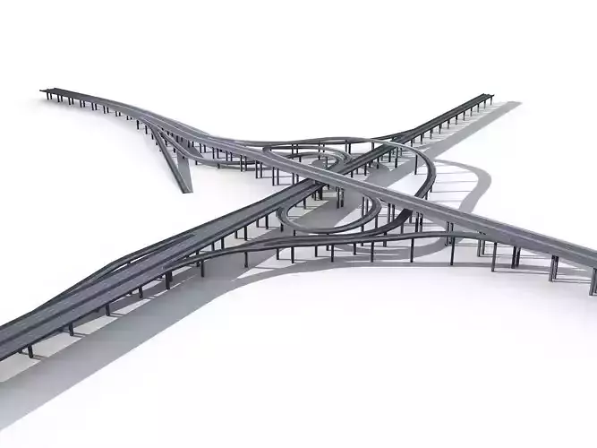 Highway Viaduct  flyover 3D model