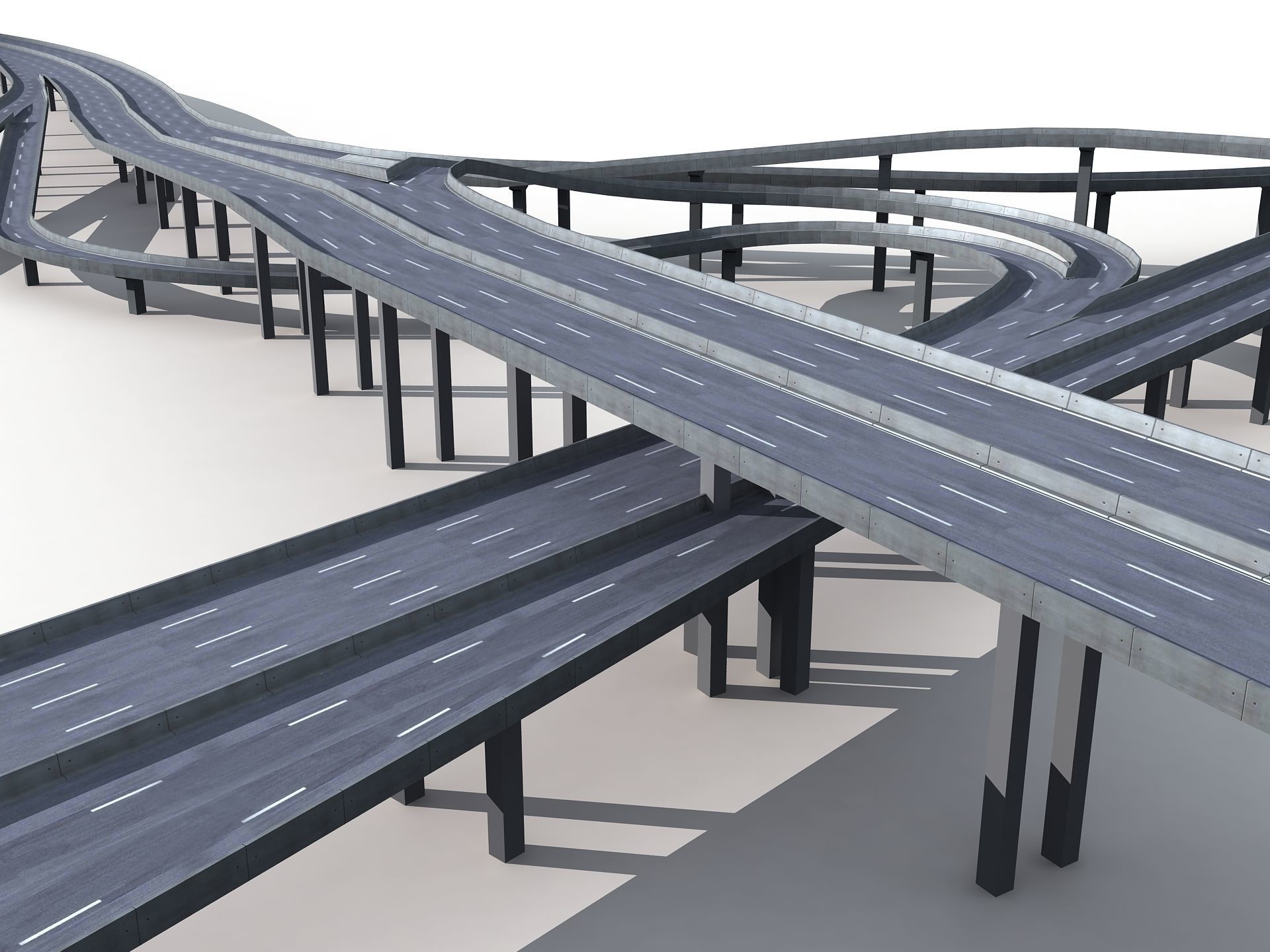 Highway Viaduct  flyover 3D model 3D model_5
