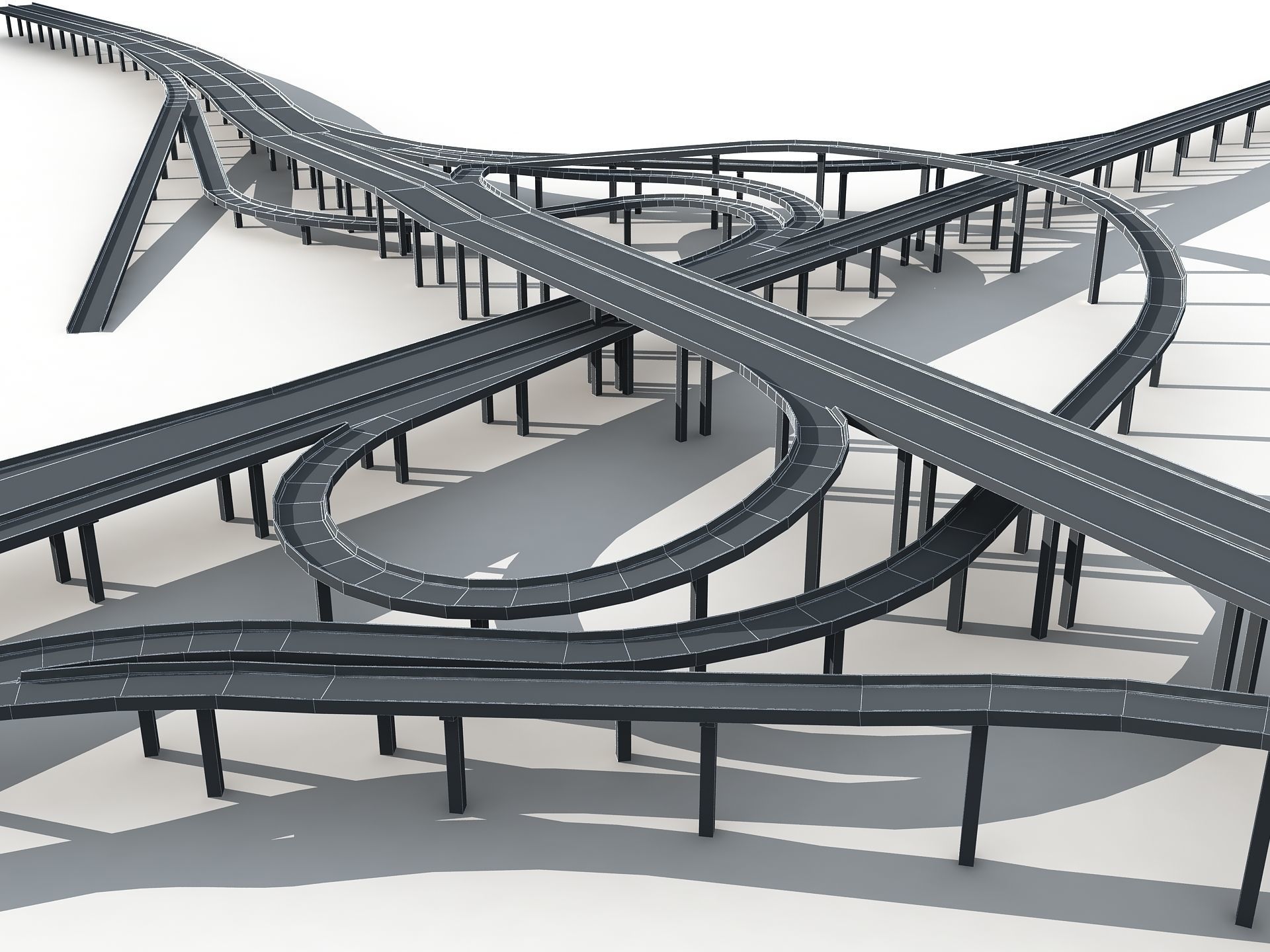 Highway Viaduct  flyover 3D model 3D model_9
