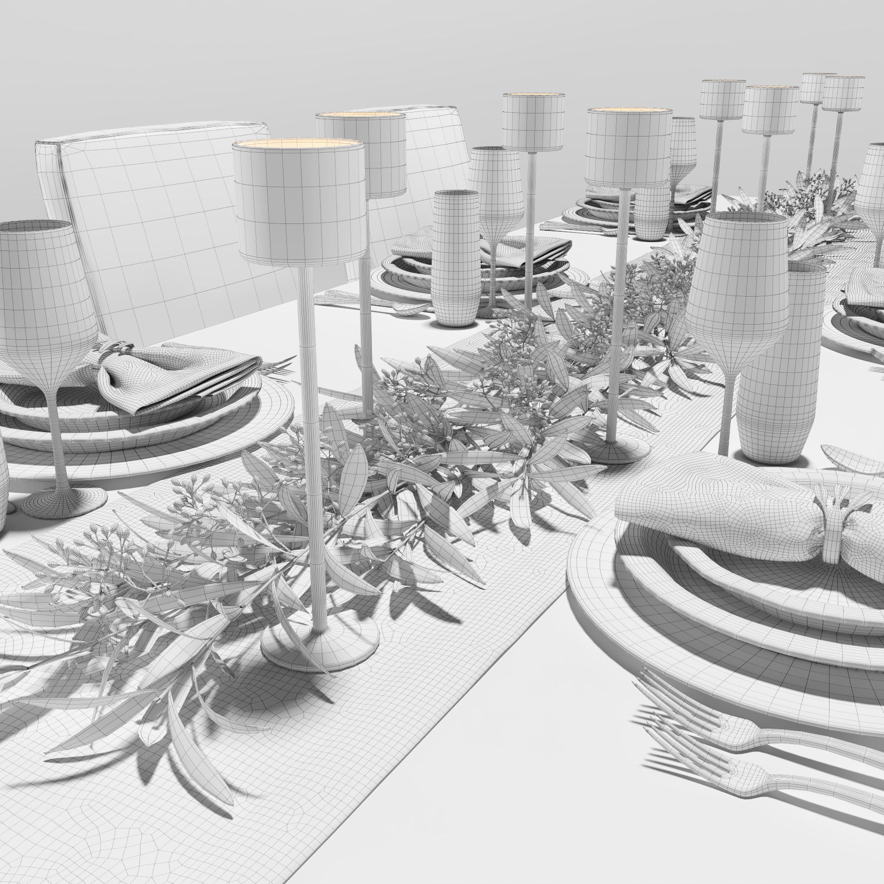 Arles Dining Set 3D model_6