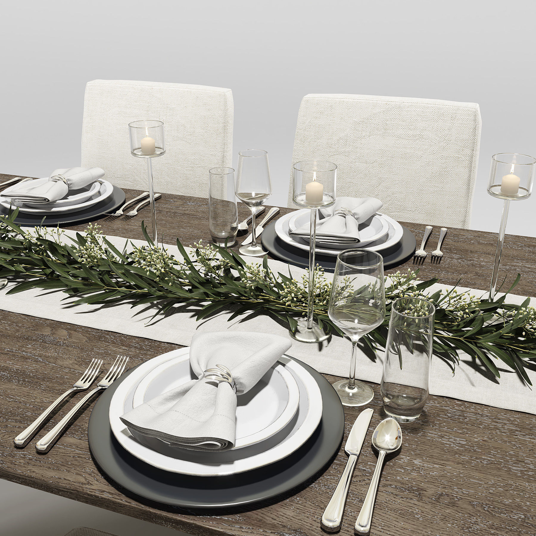 Arles Dining Set 3D model_4