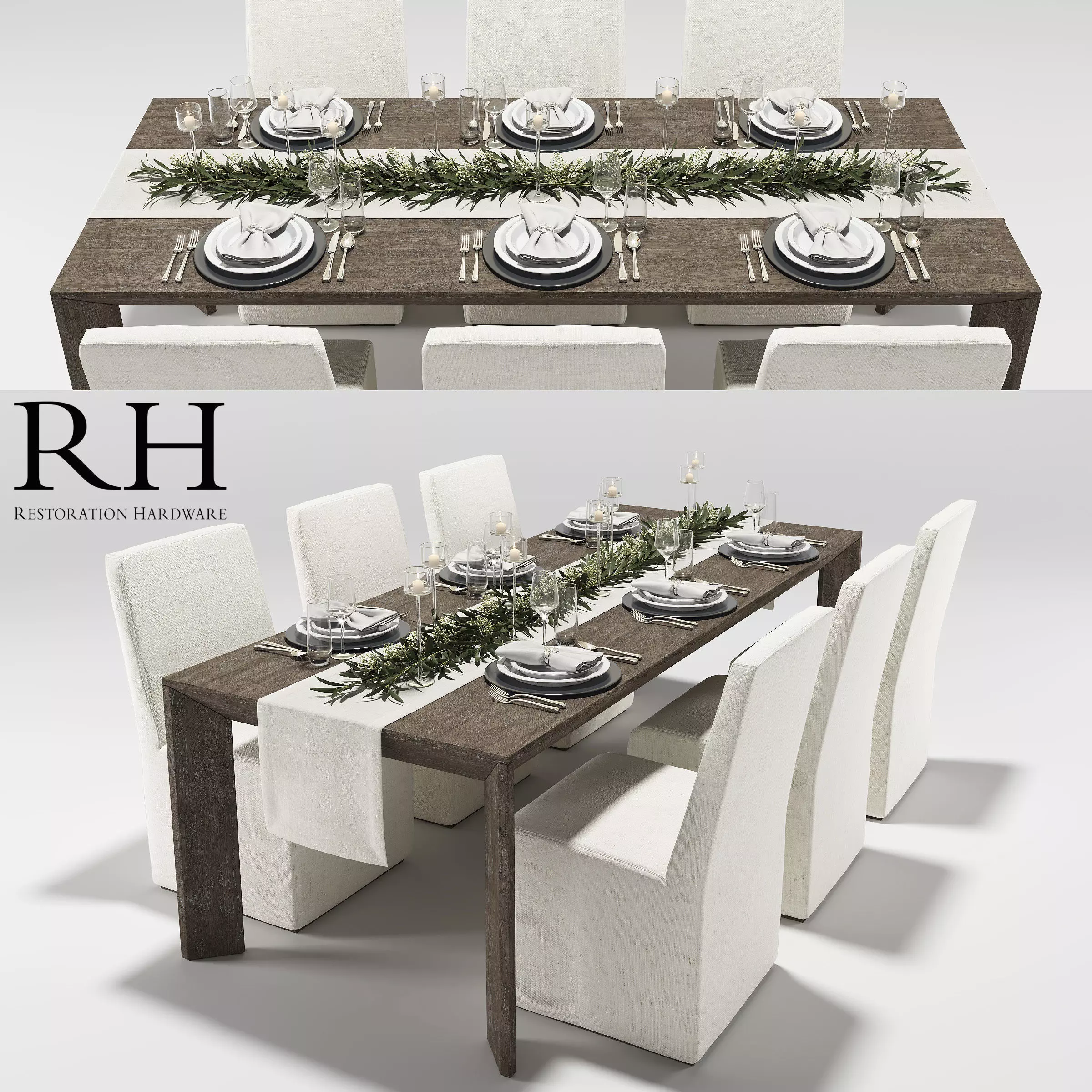 Arles Dining Set 3D model_0