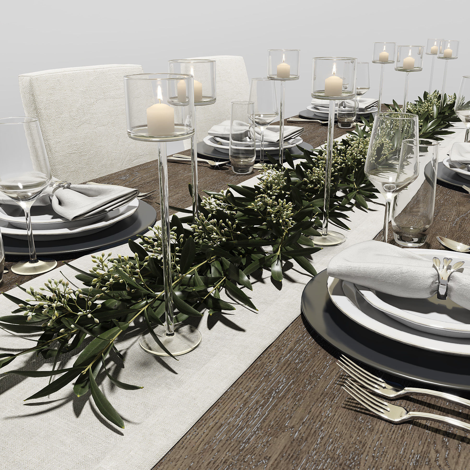 Arles Dining Set 3D model_3
