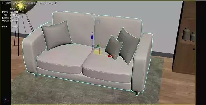 Modern Living Room 3D model 3D model 7