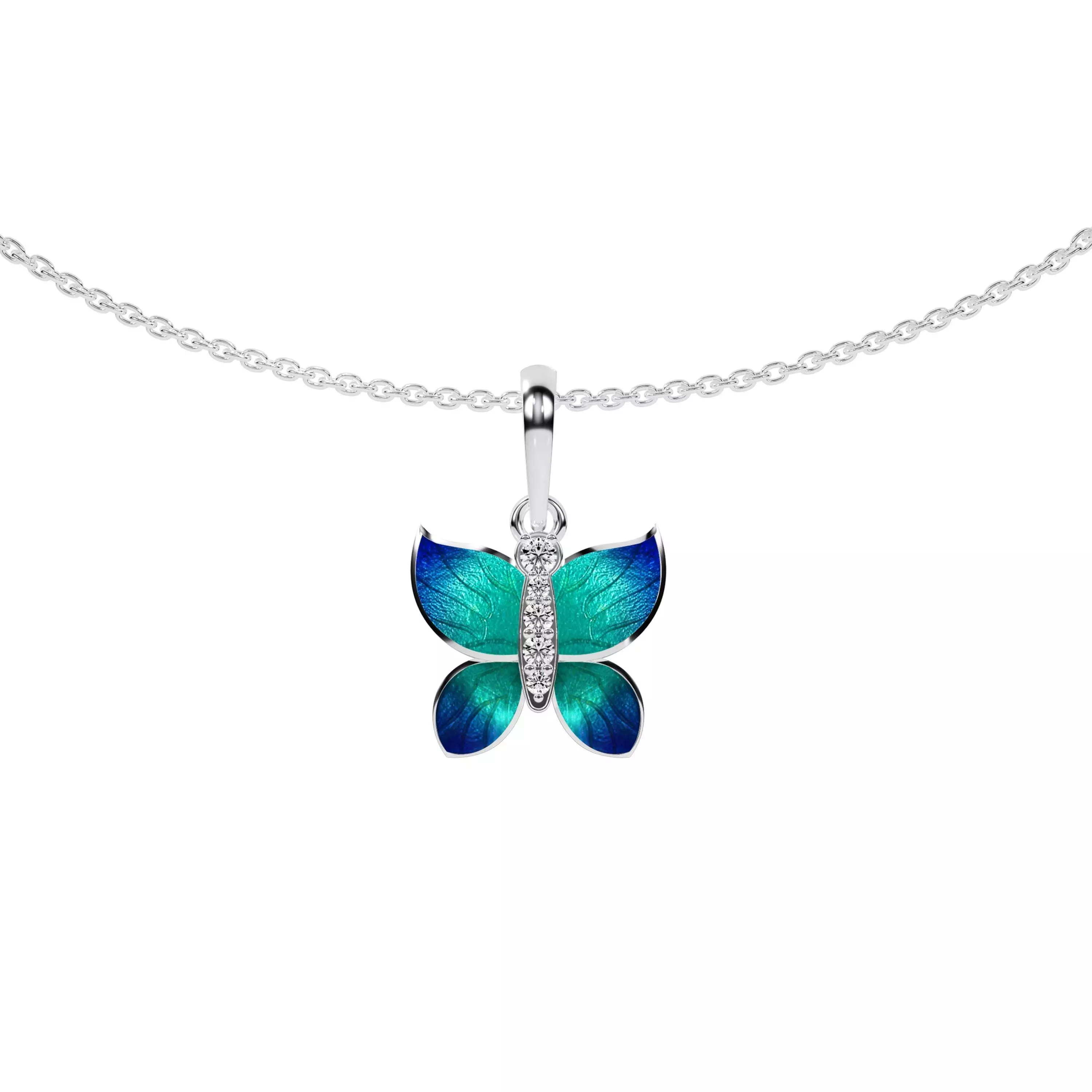 Butterfly Enamel Pendant 3D print model