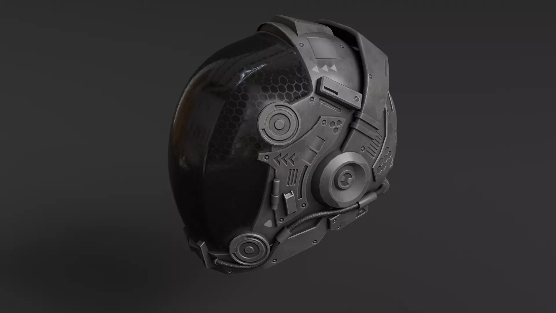scifi helmet Low-poly 3D model
