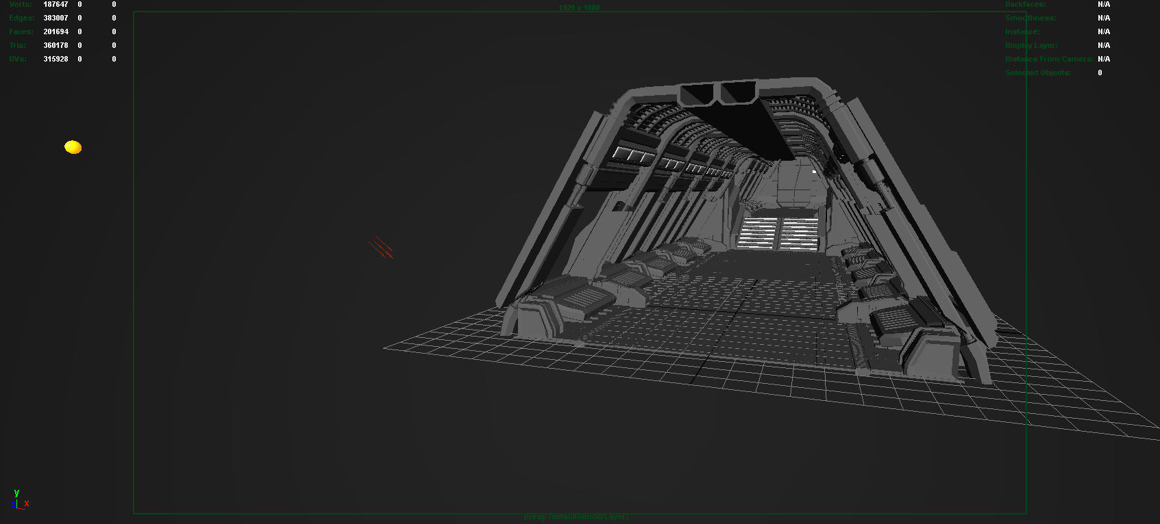 Spaceship corridor 2 3D model_15