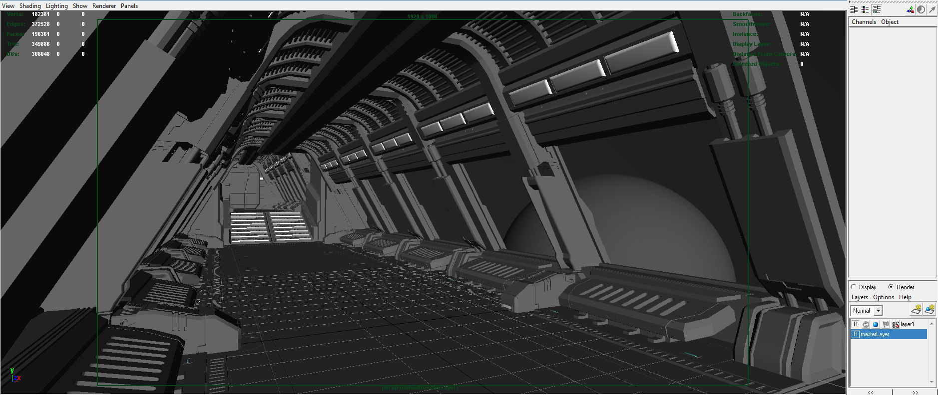 Spaceship corridor 2 3D model_22