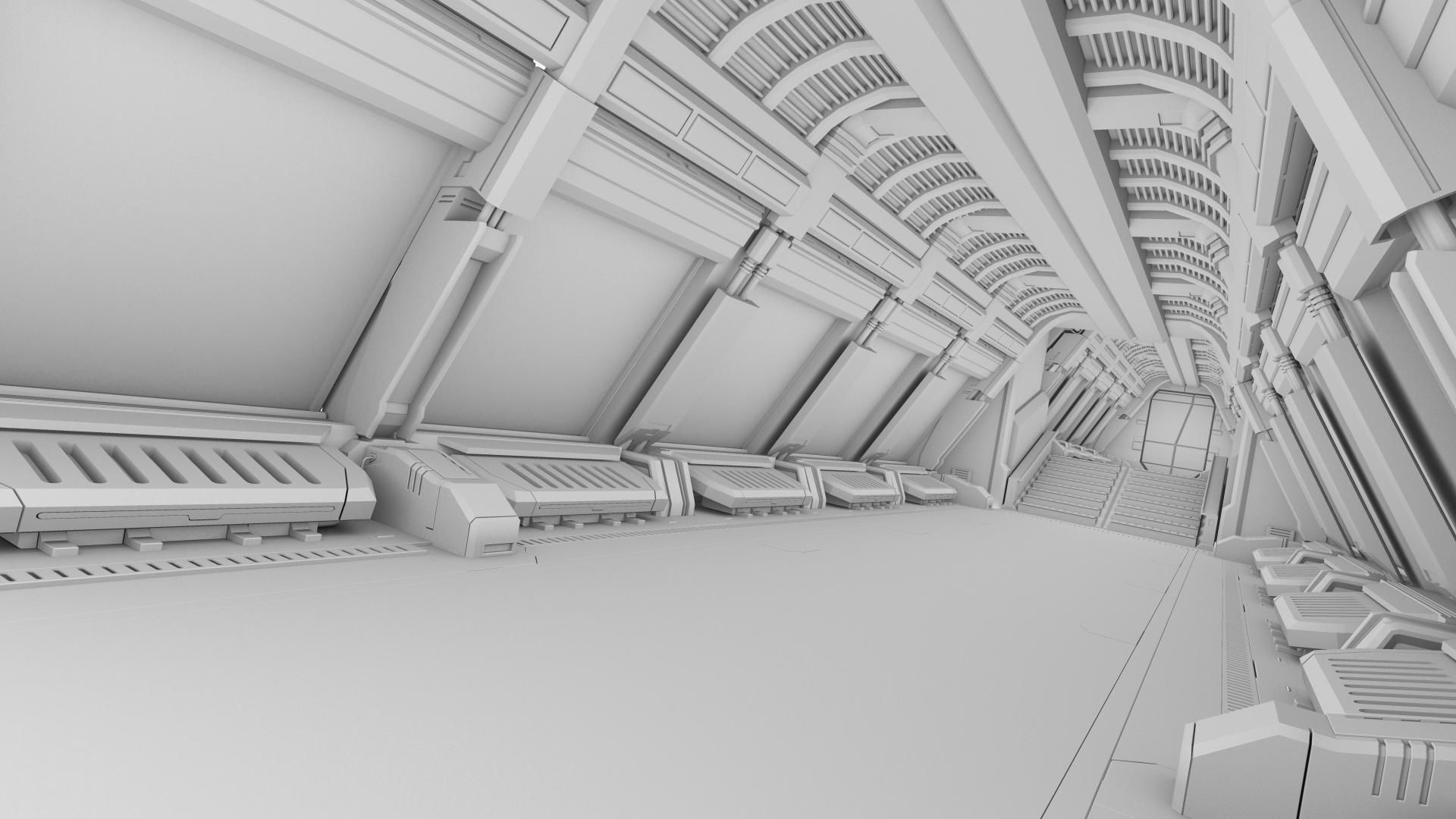 Spaceship corridor 2 3D model_10