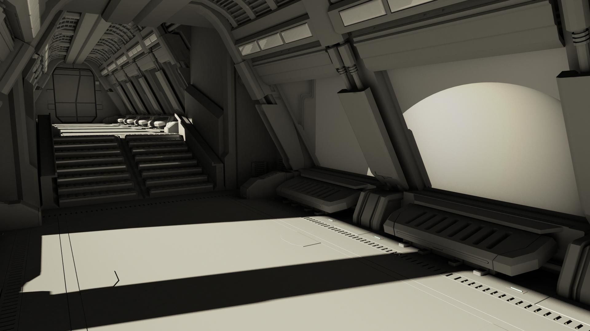 Spaceship corridor 2 3D model_5