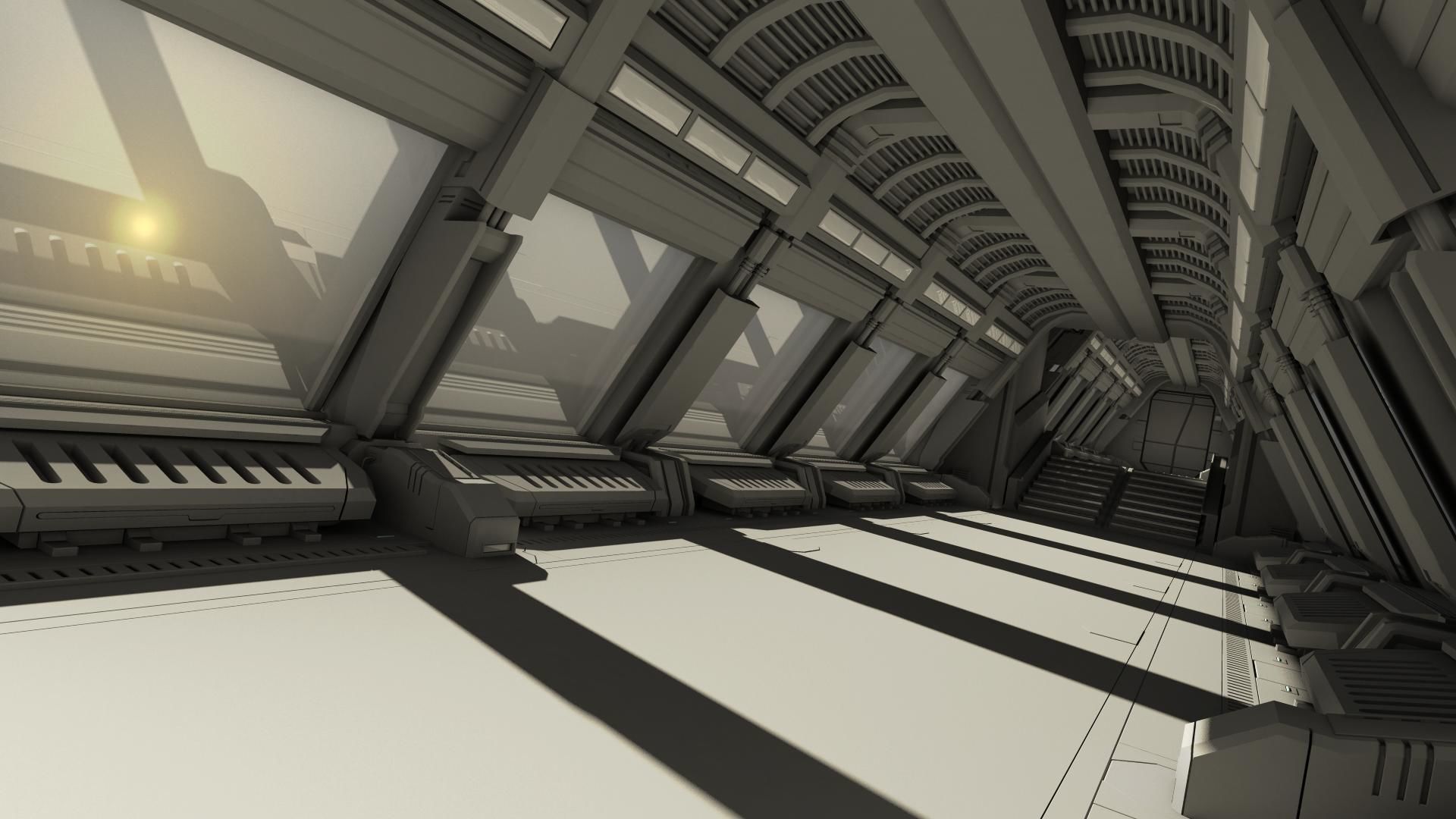 Spaceship corridor 2 3D model_11